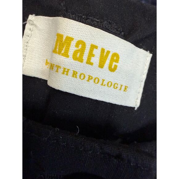 Maeve by Anthropologie Naomi Linen Blend Wide-Leg Flare Pants Black Sz 4 NWOT - Picture 13 of 16